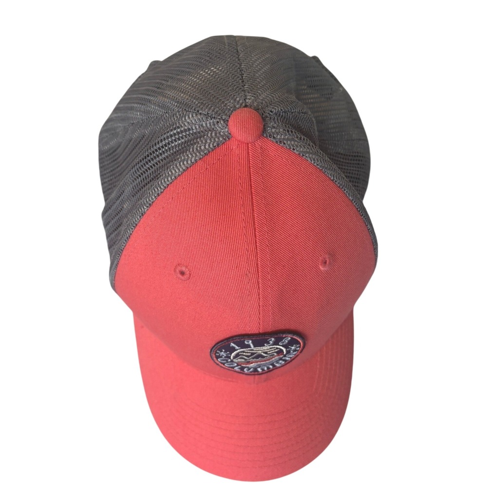 Columbia Trucker Hat  OS Coral  Grey Mesh Snapback 1938 Patch Cap